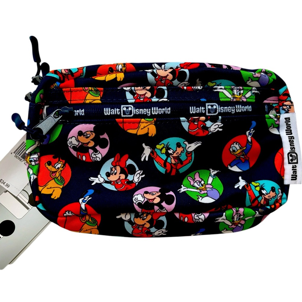 Disney Parks WDW Mickey & Friends Belt Bag - holds ears - Navy Multi